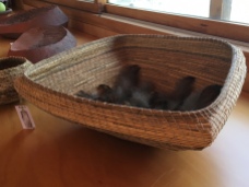 Large spinifex basket with feathers